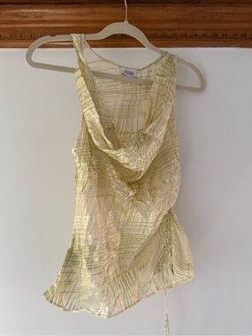 Women's Light Lemon Draped Cowl-Neck Camisole with Side Tie